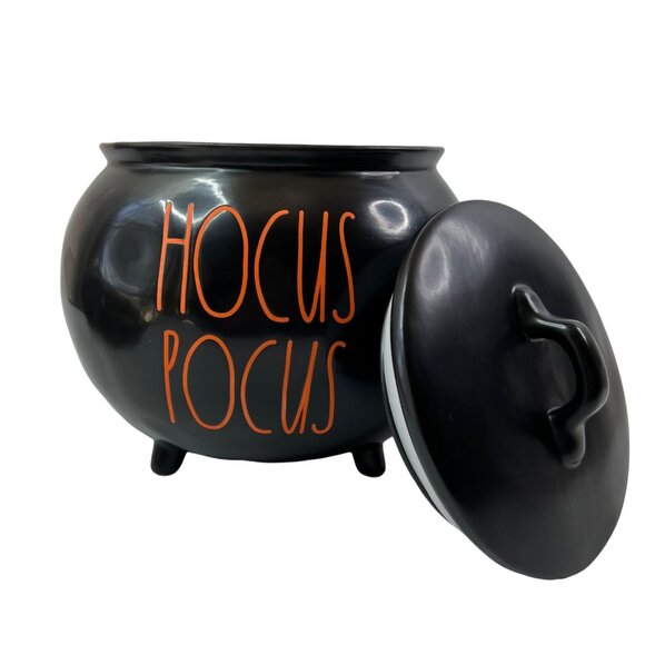 Rae Dunn Black Hocus Pocus Cauldron Canister Halloween Collectible Decor - Picture 10 of 12